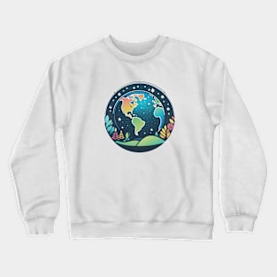 Colorful globe - fantasy earth Crewneck Sweatshirt